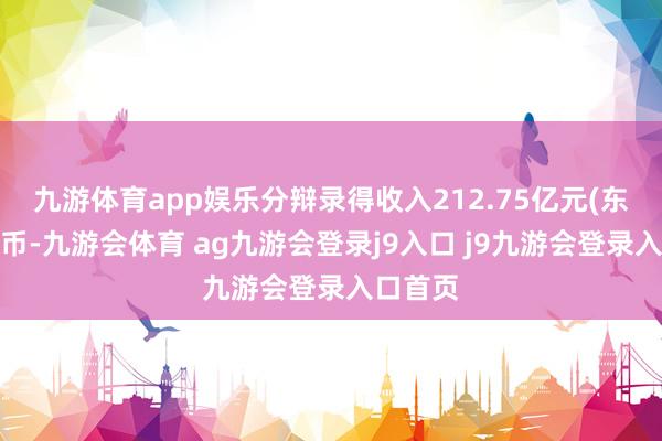 九游体育app娱乐分辩录得收入212.75亿元(东谈主民币-九游会体育 ag九游会登录j9入口 j9九游会登录入口首页