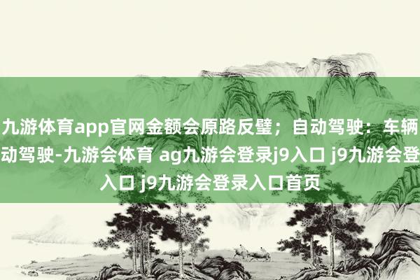 九游体育app官网金额会原路反璧；自动驾驶：车辆简略进行自动驾驶-九游会体育 ag九游会登录j9入口 j9九游会登录入口首页