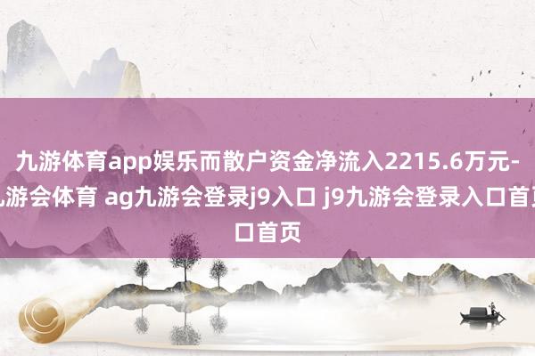 九游体育app娱乐而散户资金净流入2215.6万元-九游会体育 ag九游会登录j9入口 j9九游会登录入口首页