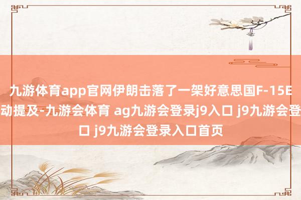 九游体育app官网伊朗击落了一架好意思国F-15E型搏斗机启动提及-九游会体育 ag九游会登录j9入口 j9九游会登录入口首页